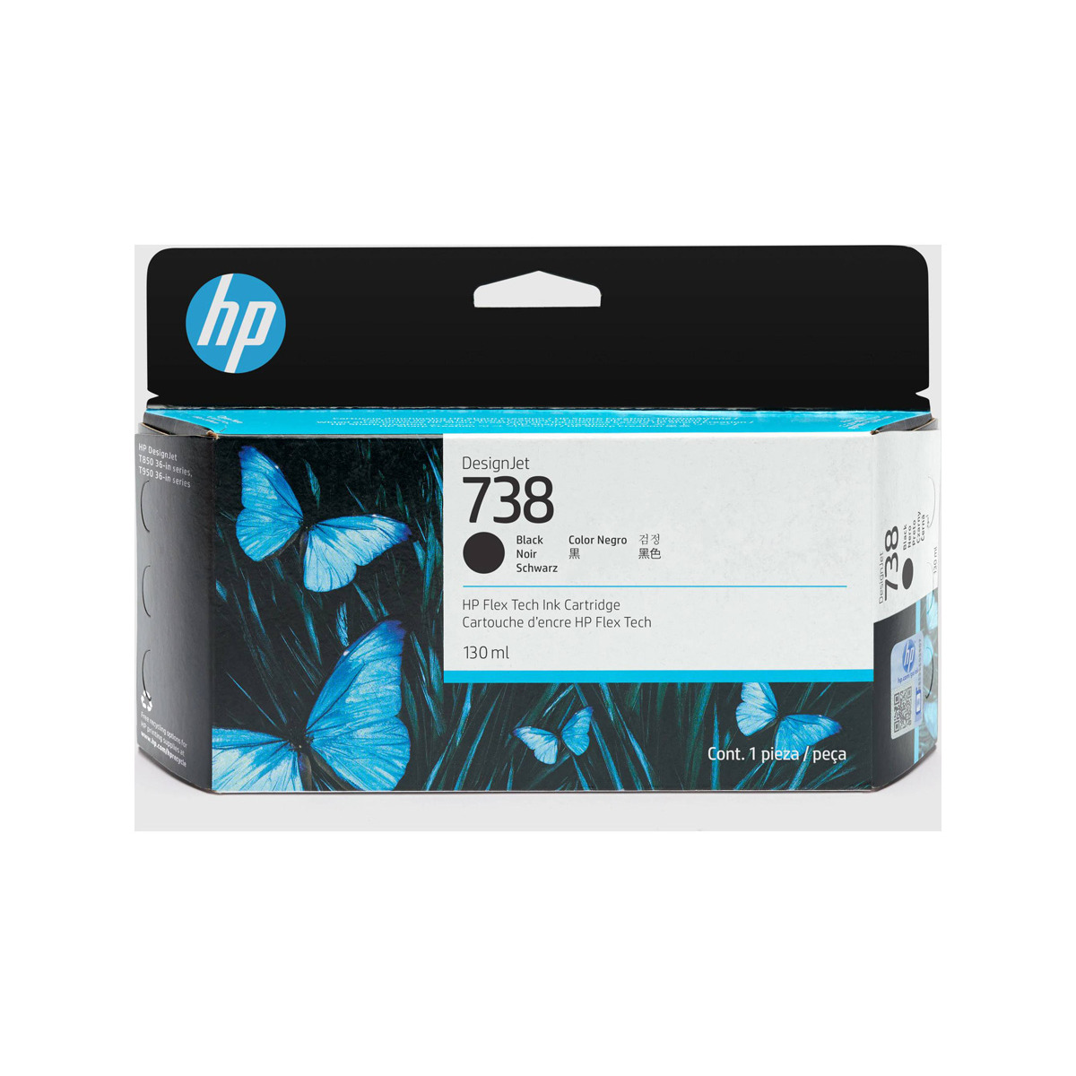 HP 738 black DesignJet ink cartridge 130 ml
